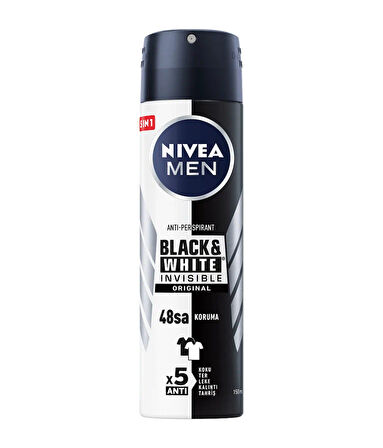 82241 NIVEA MEN BLACK & WHITE ORIGINAL SPREY  5 ADET