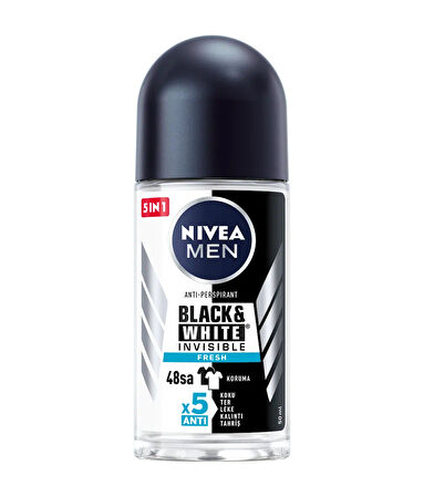 85970 NIVEA MEN BLACK & WHITE FRESH ROLL-ON  5 ADET