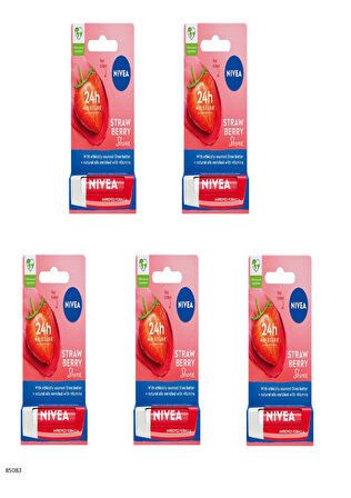85083 NIVEA Çilek Dudak Bakım Kremi  5 ADET