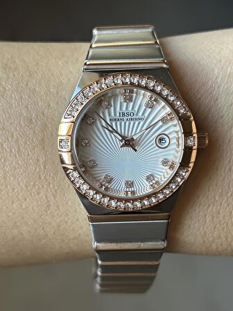 İBSO ŞIK VE ZARİF KADIN KOL SAATİ TAŞLI , TAKVİM GÖSTREGELİ ( 2 YIL GARANTİLİ)