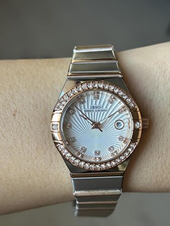 İBSO ŞIK VE ZARİF KADIN KOL SAATİ TAŞLI , TAKVİM GÖSTREGELİ ( 2 YIL GARANTİLİ)