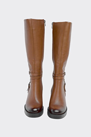 Hakiki Deri Fermarlı Kadın Çizme