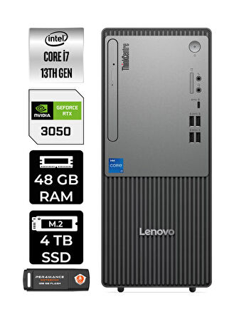 Lenovo ThinkCentre Neo 50T G5 i7 13700 48GB 4TB SSD RTX3050/6GB FDOS Masaüstü Bilgisayar &PER4 USB