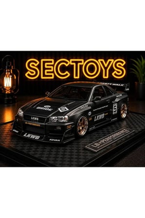 Nissan Skyline LBWK Diecast Model Araba Super Silhouette 1:24 Ölçek Model Araba