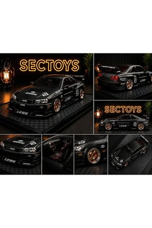 Nissan Skyline LBWK Diecast Model Araba Super Silhouette 1:24 Ölçek Model Araba