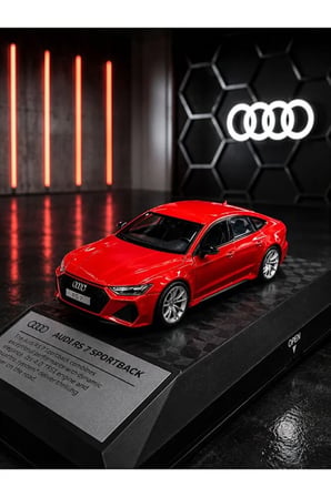 1:26 Ölçek Audi RS 7 Sportback Diecast Model Araba Audi RS 7 Kırmızı Model Standlı
