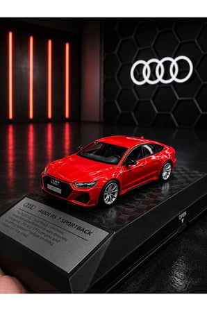 1:26 Ölçek Audi RS 7 Sportback Diecast Model Araba Audi RS 7 Kırmızı Model Standlı