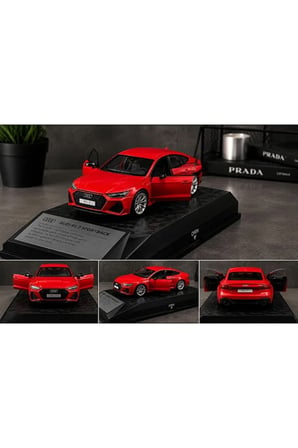 1:26 Ölçek Audi RS 7 Sportback Diecast Model Araba Audi RS 7 Kırmızı Model Standlı