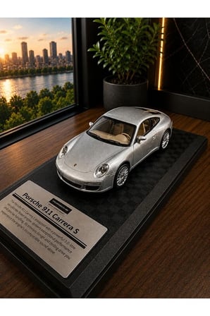 Porsche 911 Carrrra S Diecast Model Araba 1:26 Ölçek Model Porsche Spor Araba Kutulu Özel Standlı