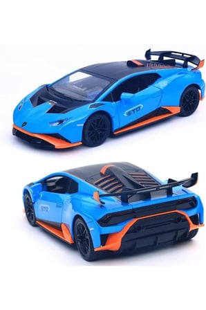 Lamborghini Huracan STO Diecast Model Araba Açılan Kapılar Mavi 1:24 Lamborghini STO Model Araba
