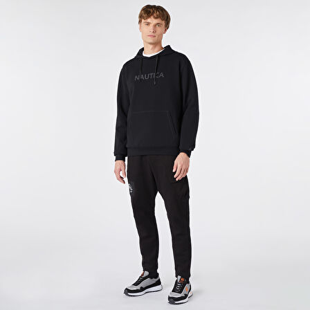 Nautica Erkek Siyah Standart Fit Kapüşonlu Sweatshirt