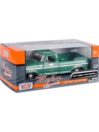 Motormax 1977 Ford F-150 Custom Pickup Yeşil 1/24 Model Araba 
