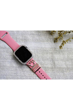 Apple Watch Uyumlu Kordon Aksesuarı Mom Charm Seti Gold