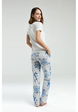 Pierre Cardin Kadın Pijama Takımı Kısa Kol Çiçekli 3XL