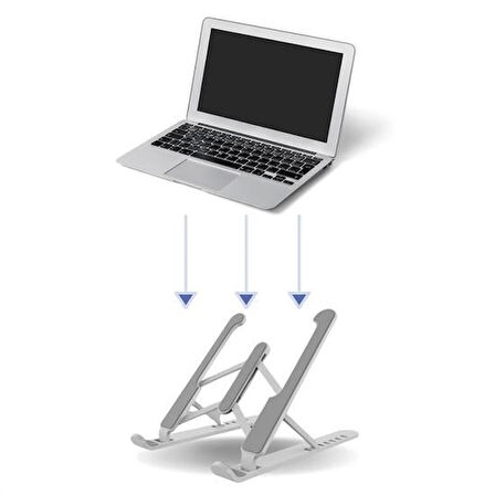 İpek Yıldızı® Ayarlanabilir Plastik Dizüstü Destek Tabanı Katlanabilir Taşınabilir Laptop Sehpası Yükselti