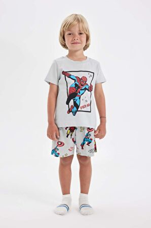 Erkek Bebek Marvel Comics Penye Uzun Kollu Şort Pijama Takımı