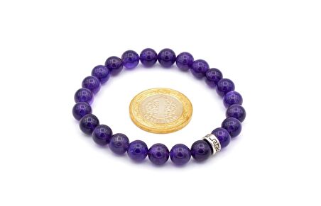HAKİKİ DOĞAL A KALİTE AMETİST BİLEKLİK 1.KALİTE 001