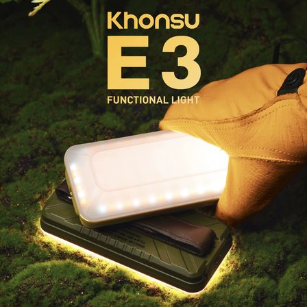 Khonsu E3 Şarjlı Kamp Lambası 1500 Lümen – 10.000 mAh Powerbank, 6 Işık Modu, Siyah Tam Set 