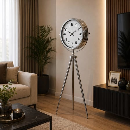 Krom Klasik Majesty 150 x 45 Cm Metal Ayaklı Saat iegxx