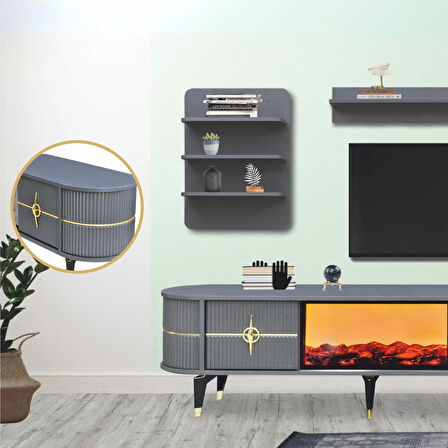 Maya Duvar Ünitesi - Antrasit   Gold