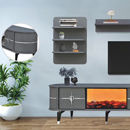 Maya Duvar Ünitesi - Antrasit  Gümüş