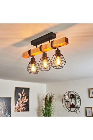 Doğal Masif Ahşap Avize