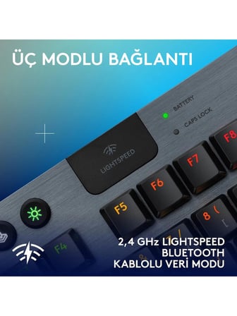 Logitech G915 X Lightspeed TKL 920-012721 Siyah RGB Tactile Switch Kablolu/Kablosuz Mekanik Oyuncu Klavyesi(OUTLET)