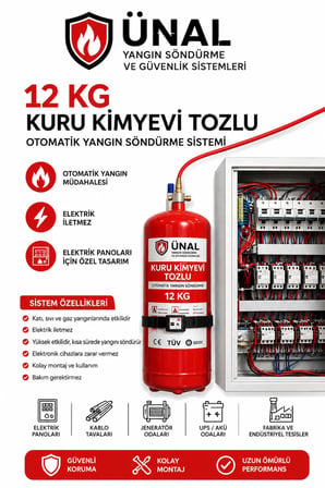 12 kg Pano İçi Otomatik Yangın Söndürme Sistemi Elektrik Panosu