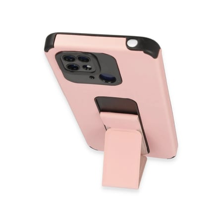 Xiaomi Redmi 10C Kılıf Mega Standlı Silikon - Pudra