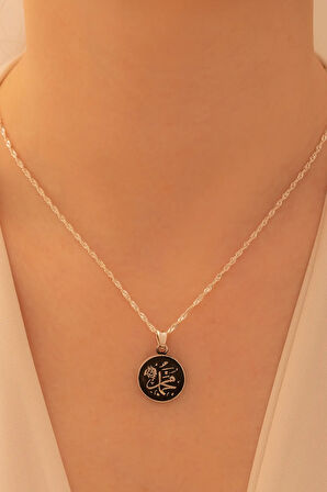 Kadın Gümüş Kolye - Hz. Muhammed Yazılı Kadın Kolye