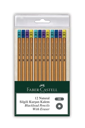Faber Natural Silgili Kurşun Kalem 12li
