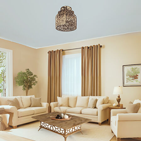 Zeren Akıllı Sehpa Lazer Desenli Kademeli Fonksiyonel Atlantik Çam Beyaz 90x39x60 Cm