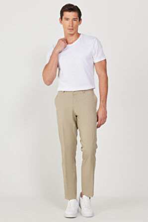 Altınyıldız Classics Normal Bel Dar Paça Slim Fit Bej Erkek Pantolon 4A0123200097