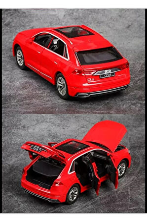 Audi Q8 SUV Tarzı Araba 1:24 Diecast Metal Model Araba Koleksiyon Araba Sesli Işıklı Audi Jip Araba