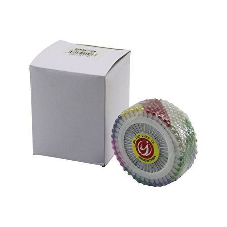 YUVARLAK DİSK STANDLI 1440 ADET RENKLİ TOPLU BAŞÖRTÜ İĞNESİ (5250)