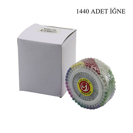 YUVARLAK DİSK STANDLI 1440 ADET RENKLİ TOPLU BAŞÖRTÜ İĞNESİ (5250)