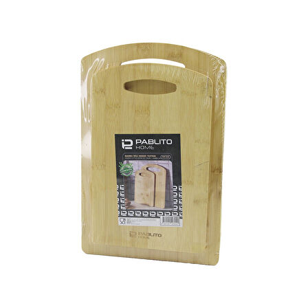 2PCS SET  AHŞAP BAMBU KESİM PANOSU - KESME TAHTASI  18X28X1CM--22X32X1CM (5250)