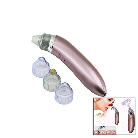 CİLT BAKIM ALETİ VAKUMAKNE GÖZENEK TEMİZLEME - SİVİLCE ÇIKARMAUSB ŞARJ- 4BAŞLIK (5250)