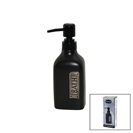 DİKDÖRTGEN SİYAH - DÜZ  SERAMİK SIVI SABUNLUK (5250)