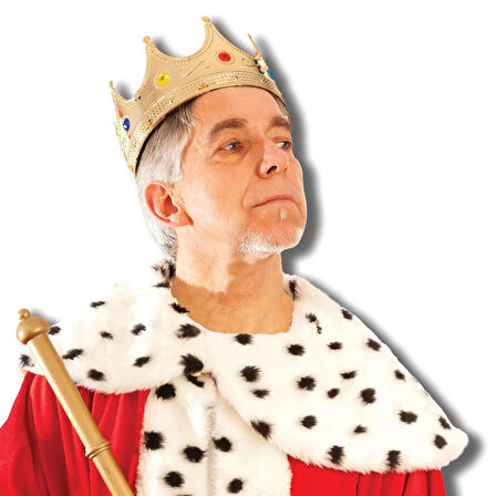 Altın Renk Yetişkin Çocuk Uyumlu Kral Tacı 60 cm (5250)