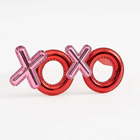 Kırmızı Renk Xoxo Yazılı Parti Gözlüğü 17x7 cm (5250)