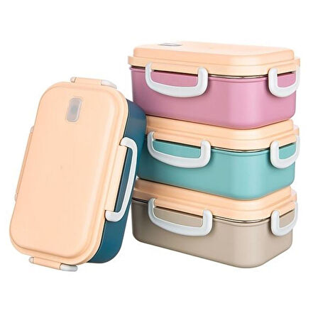 2 Bölmeli 150-300 Ml Paslanmaz Çelik Yemek Kabı Beslenme Kabı Yiyecek Saklama Kabı (5250)