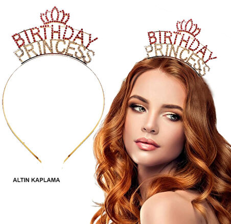 Birthday Princess Kristal Taç – Altın Kaplama (5250)