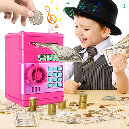 Elektronik Şifreli Kasa Otomatik Kağıt Para Alan ATM Kumbara (5250)