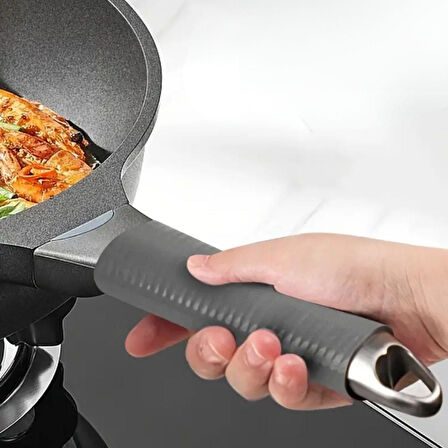 Isıya Dayanıklı Silikon Kauçuk Tencere,Kapı Tutma Kılıfı Kendinden Küçülen,Her Sapa Uyumlu Tava Kulp Yalıtımı 12-15 cm (5250)