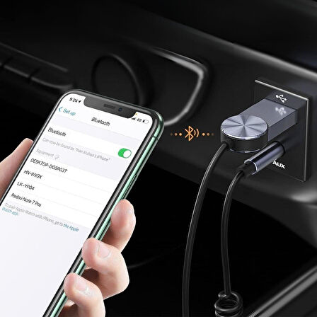 Araba için Bluetooth Aux Alıcısı Wireless Araç Kiti (5250)