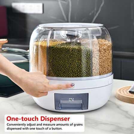 Kuru Gıda Ve Bakliyat Organizeri 360° Dönebilen 6 Bölmeli Ayrıştırıcılı Hava Geçirmez (5250)