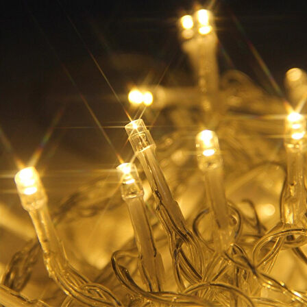 10 Metre 100 Ledli 8 Fonksiyonlu Dekoratif Lambader Sarı Lamba (5250)