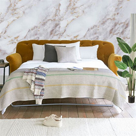 Mermer Desenli Masa Tezgah Mutfak Su Geçirmez Yapışkanlı Folyo Sticker Sarı 5x0,6m (5250)