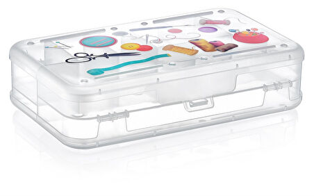 Çift Taraflı Bölmeli Hobi Dikiş Kutusu Ardunio Malzeme Kutusu (5250)